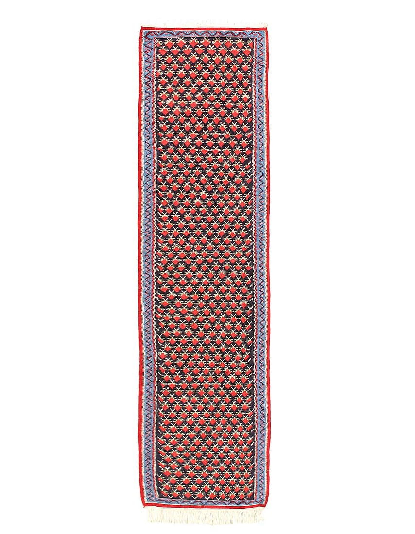 Fine Hand Knotted Flat weave Senneh Runner 2' X 8': Fine Hand Knotted Flat weave Senneh Runner 2' X 8' - New, Flat Weave, Flat Weave, Flat Weave, 300 -D14523- 862.This item is part of our fine auction collection which includes many fine home accessorie