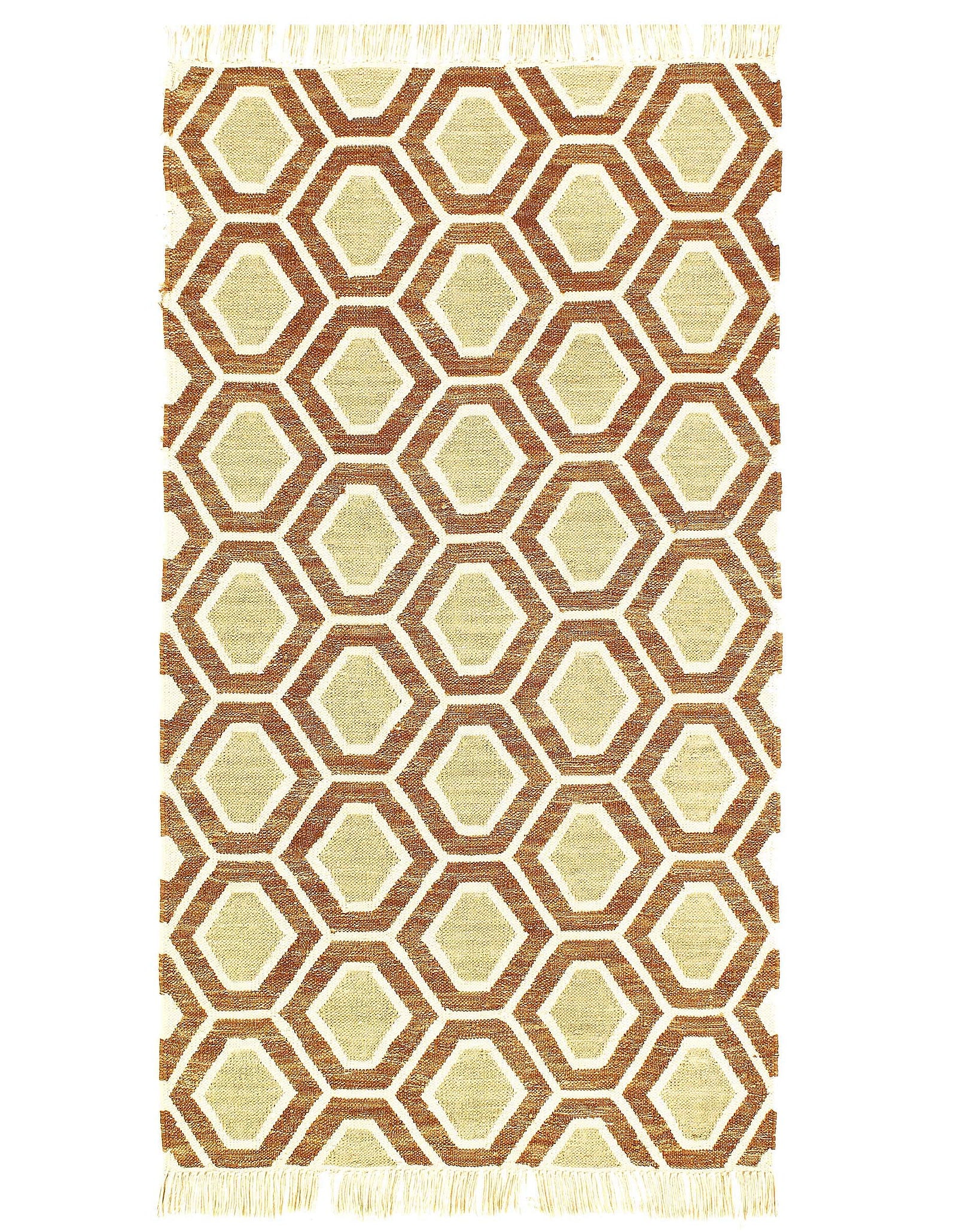 Flat Weave Beige/Tan Area Rug - 5'2" x 2'10": Flat Weave Beige/Tan Area Rug - 5'2" x 2'10" - New, Flat Weave, Hand-Knotted, V. Silk, 300 -D07364- 862.This item is part of our fine auction collection which includes many fine home accessories inclu