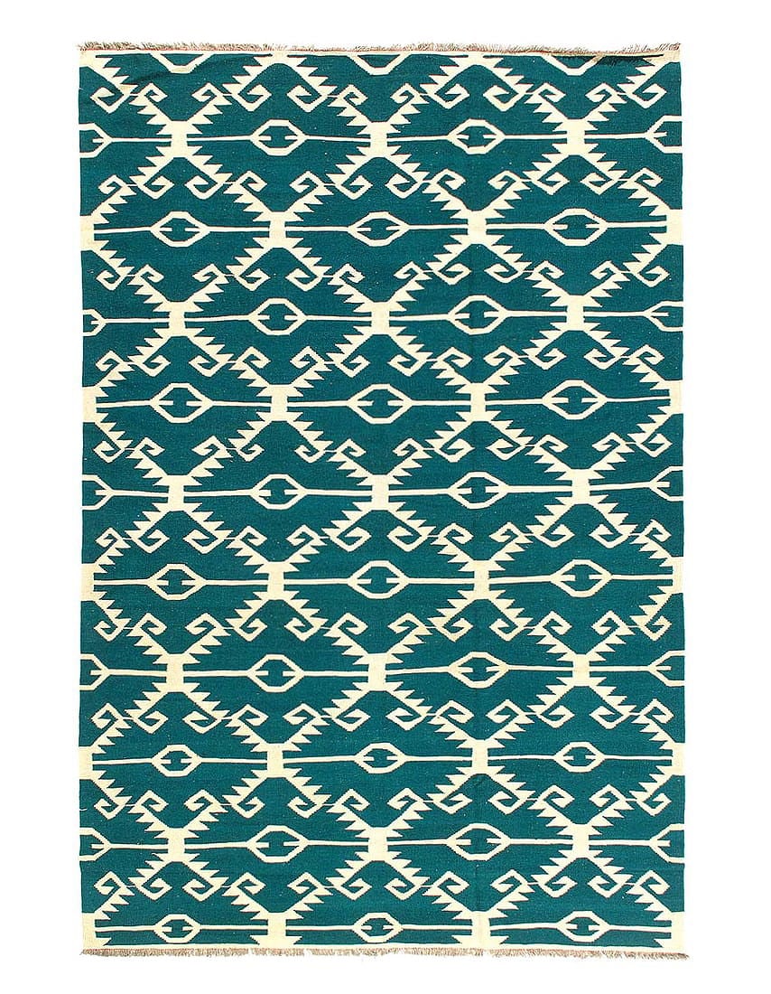Reversible Kilim Flat Weave Wool On Wool Rug 6'4'' X 9'7'': Reversible Kilim Flat Weave Wool On Wool Rug 6'4'' X 9'7'' - New, Flat Weave, Flatweave, Flat Weave, 300 -D14407- 862.This item is part of our fine auction collection which includes many fine home acc