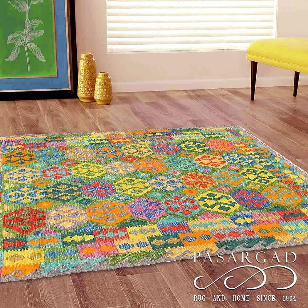 Reversible Kilim Flat Weave Wool On Wool Rug 4'11'' X 6'6'' - 4