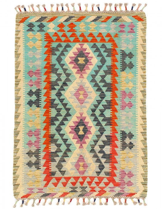 Reversible Kilim Flat Weave Wool On Wool 3'5"X 4'9": Reversible Kilim Flat Weave Wool On Wool 3'5"X 4'9" - NEW, Flat Weave, Hand-Woven, Lamb's Wool, 300 -D09922- 862.This item is part of our fine auction collection which includes many fine home accessor