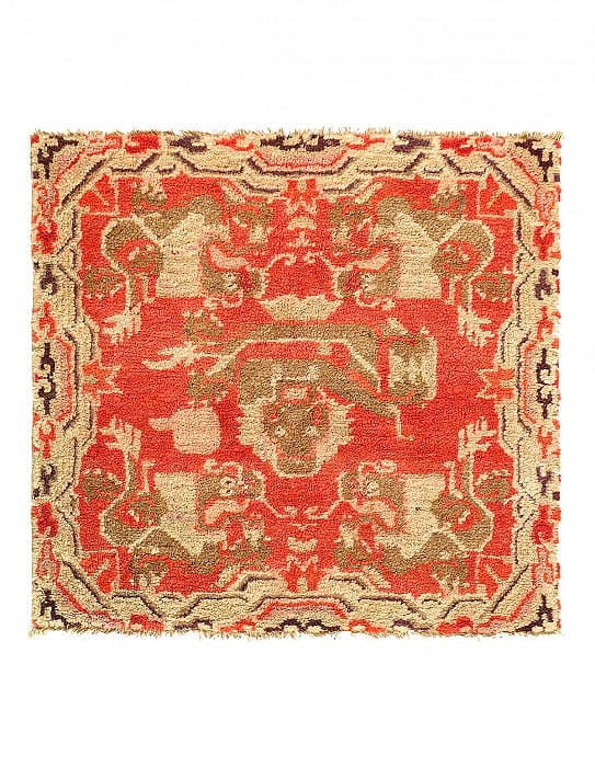Antique 18th Century Chinese Ningxia Rug 2'1"X 2'3": Antique 18th Century Chinese Ningxia Rug 2'1"X 2'3" - Late 18th Century, Chinese, Hand-Knotted, Lamb's Wool, 300 -D15130- 862.This item is part of our fine auction collection which includes many fine 