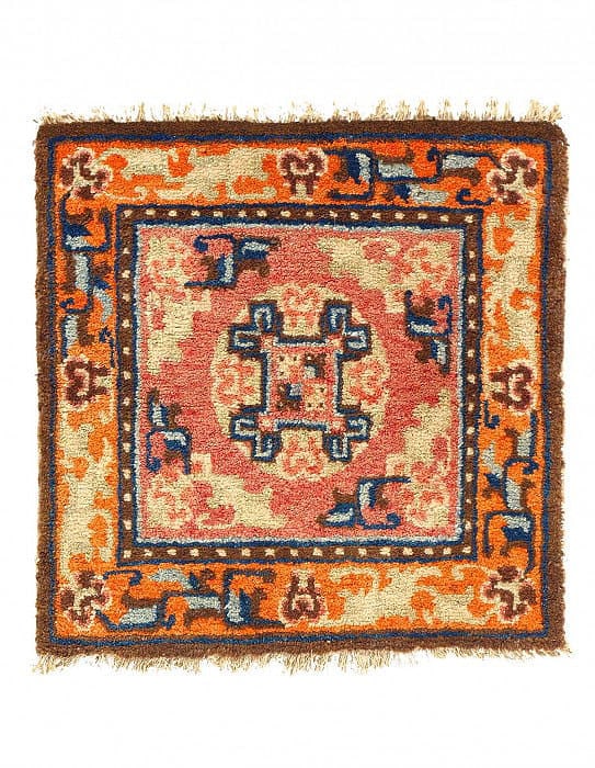 Antique 18th Century Chinese Ningxia Rug 2'X 2': Antique 18th Century Chinese Ningxia Rug 2'X 2' - Late 18th Century, Chinese, Hand-Knotted, Lamb's Wool, 300 -D15131- 862.This item is part of our fine auction collection which includes many fine home
