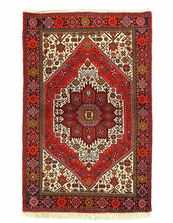 Fine Hand Knotted Vintage Persian Bidjar 2'6'' X 4'1'': Fine Hand Knotted Vintage Persian Bidjar 2'6'' X 4'1'' - Circa 1980s, Bidjar, Hand-Knotted, Lamb's Wool, 300 -D10580- 862.This item is part of our fine auction collection which includes many fine home