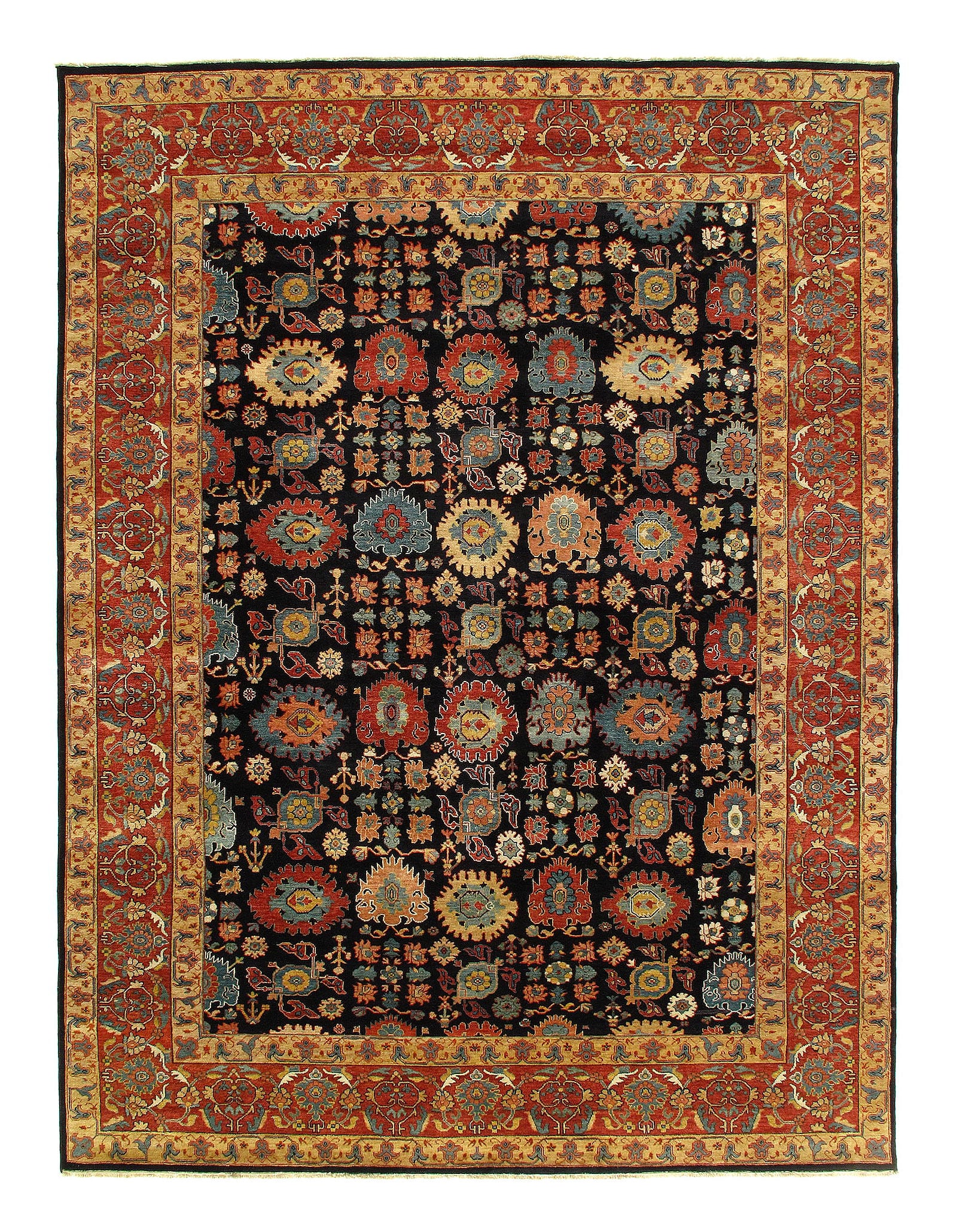 Navy Blue Persain Hand Knotted Bidjar Design 9' X 12': Navy Blue Persain Hand Knotted Bidjar Design 9' X 12' - New, Bidjar, Hand-Knotted, Lamb's Wool, 300 -D10993- 862.This item is part of our fine auction collection which includes many fine home accessor
