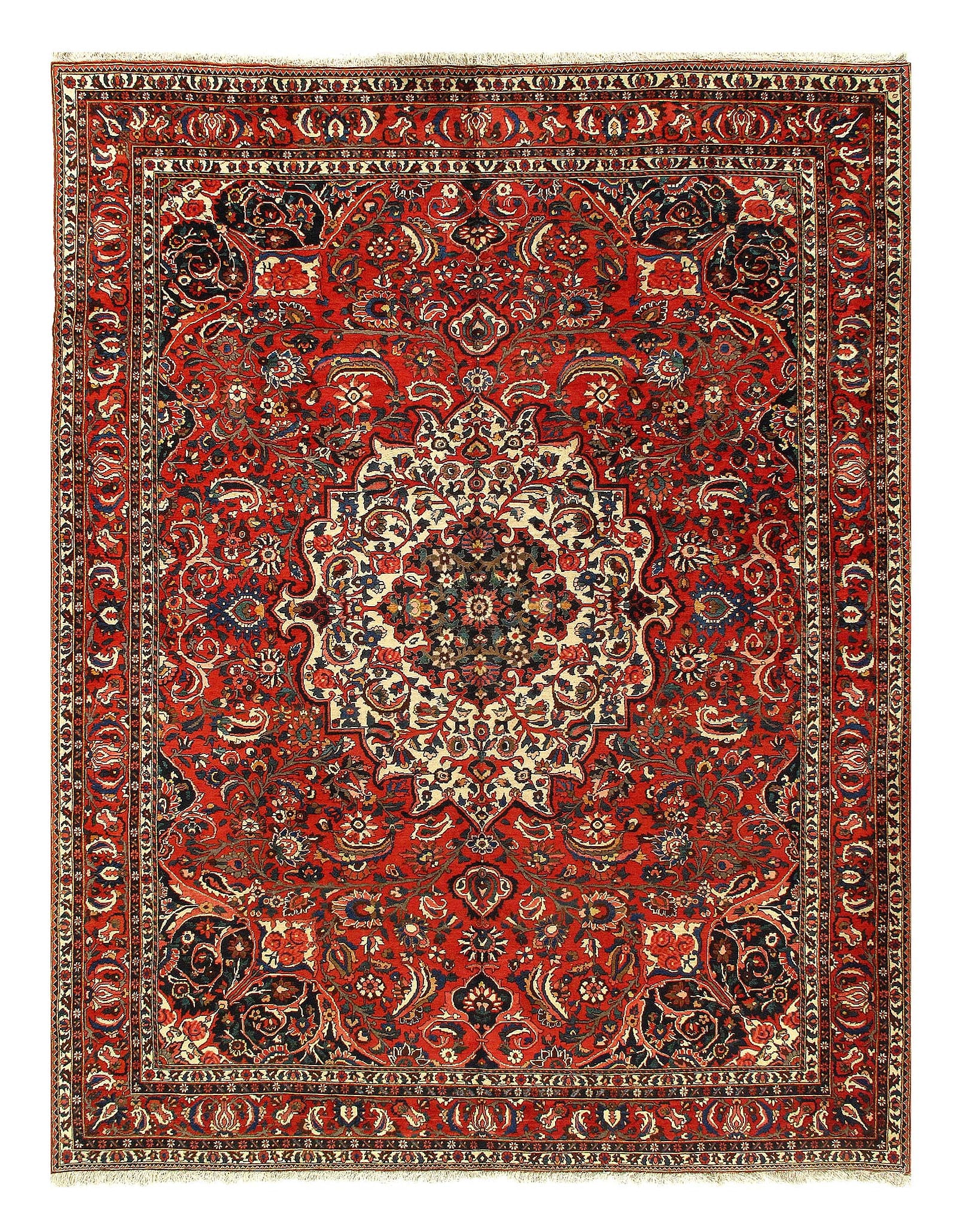 Persian Sami Antique Bakhtiari Hand-Knotted Rug 9'6'' X 12'7'': Persian Sami Antique Bakhtiari Hand-Knotted Rug 9'6'' X 12'7'' - Circa 1920, Bakhtiari, Hand-Knotted, Lamb's Wool, 300 -18385- 862.This item is part of our fine auction collection which includes many 