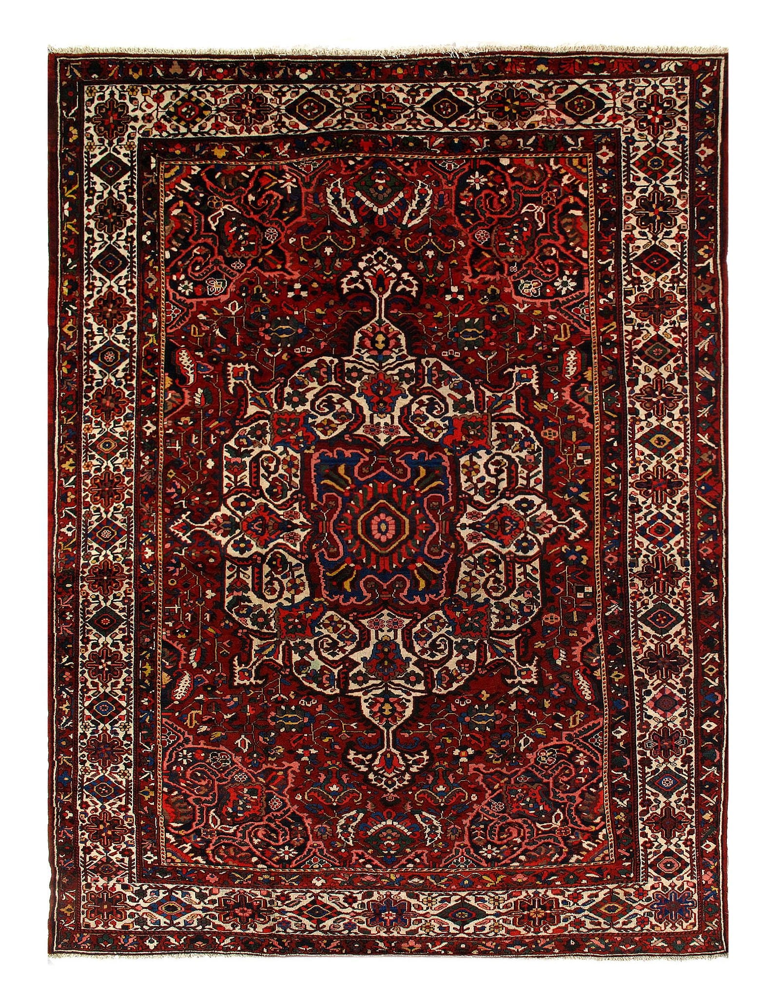 Persian Sami Antique Bakhtiari Hand-Knotted 11'2'' X 15': Persian Sami Antique Bakhtiari Hand-Knotted 11'2'' X 15' - Circa 1920, Bakhtiari, Hand-Knotted, Lamb's Wool, 300 -52718- 862.This item is part of our fine auction collection which includes many fine h