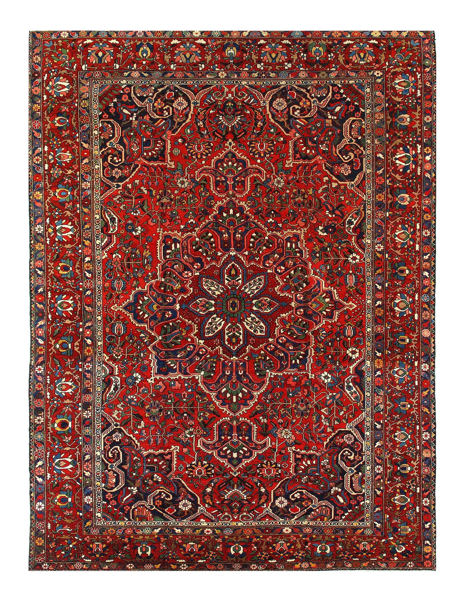 Persian Sami Antique Bakhtiari Hand-Knotted 11' X 14'1'': Persian Sami Antique Bakhtiari Hand-Knotted 11' X 14'1'' - Circa 1920, Bakhtiari, Hand-Knotted, Lamb's Wool, 300 -53359- 862.This item is part of our fine auction collection which includes many fine h