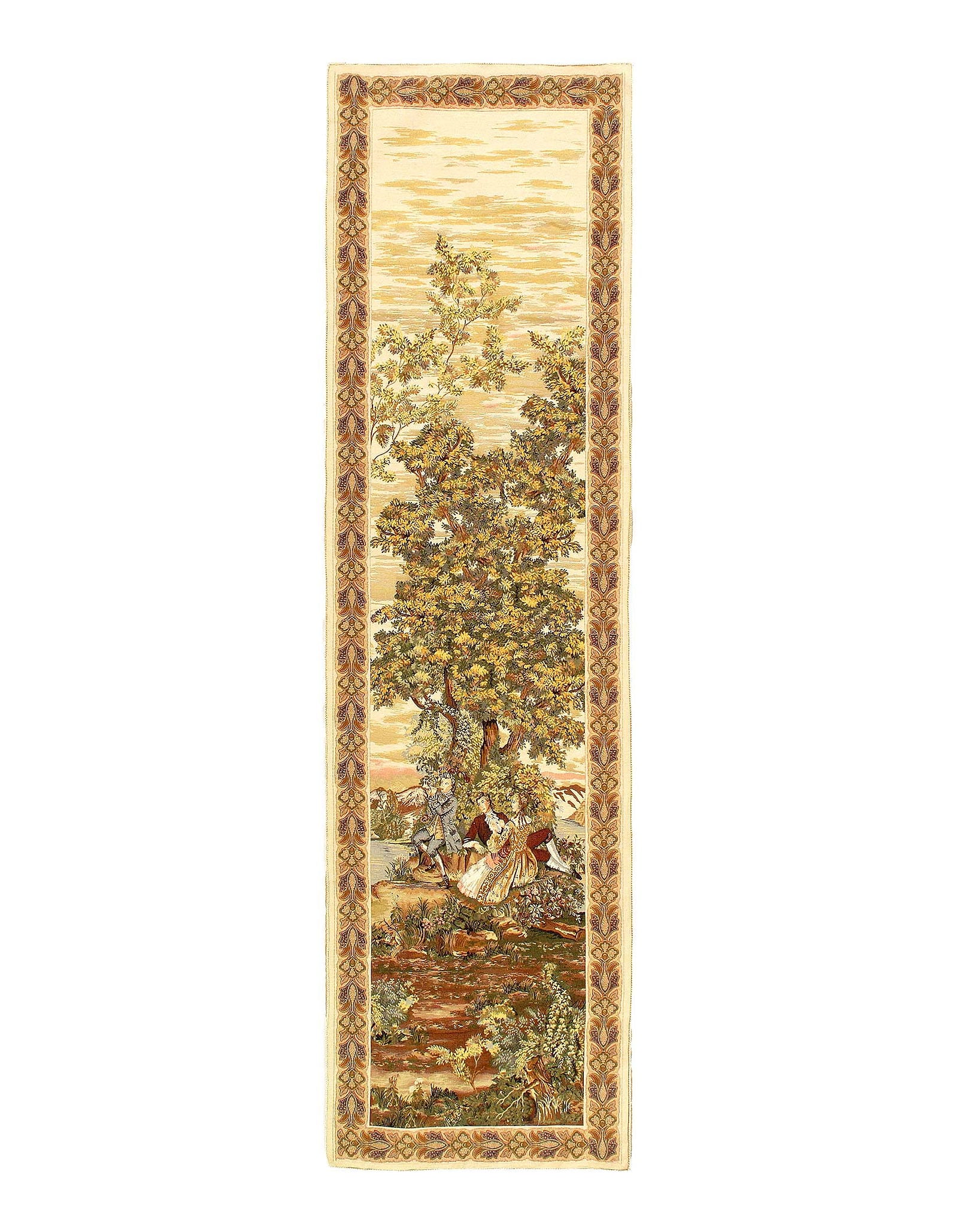 Flemish Wall Tapestry 2'4'' X 8'7'': Flemish Wall Tapestry 2'4'' X 8'7'' - New, All Over, N/A, Flat Weave, 300 -D11685- 862.This item is part of our fine auction collection which includes many fine home accessories including antique rugs