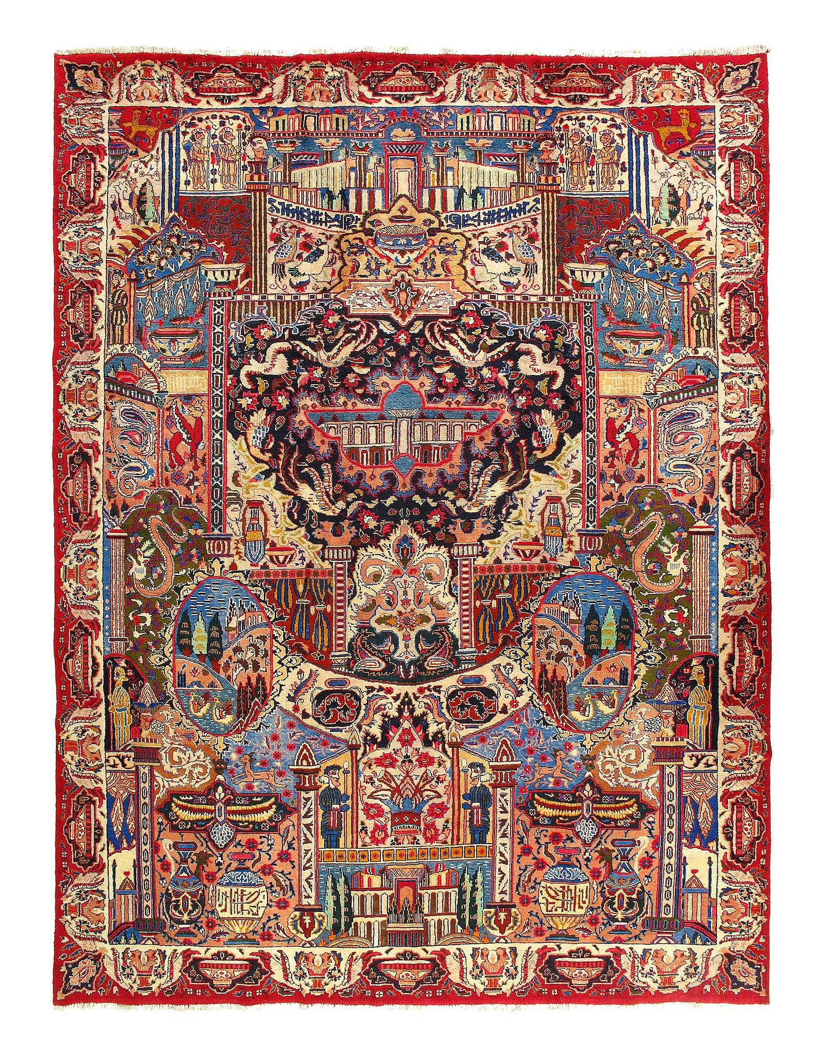 Fine Hand Knotted Vintage Kashmar rug 9'6'' X 12'9'': Fine Hand Knotted Vintage Kashmar rug 9'6'' X 12'9'' - 1970, All Over, Hand-Knotted, Lamb's Wool, 300 -D12121- 862.This item is part of our fine auction collection which includes many fine home access