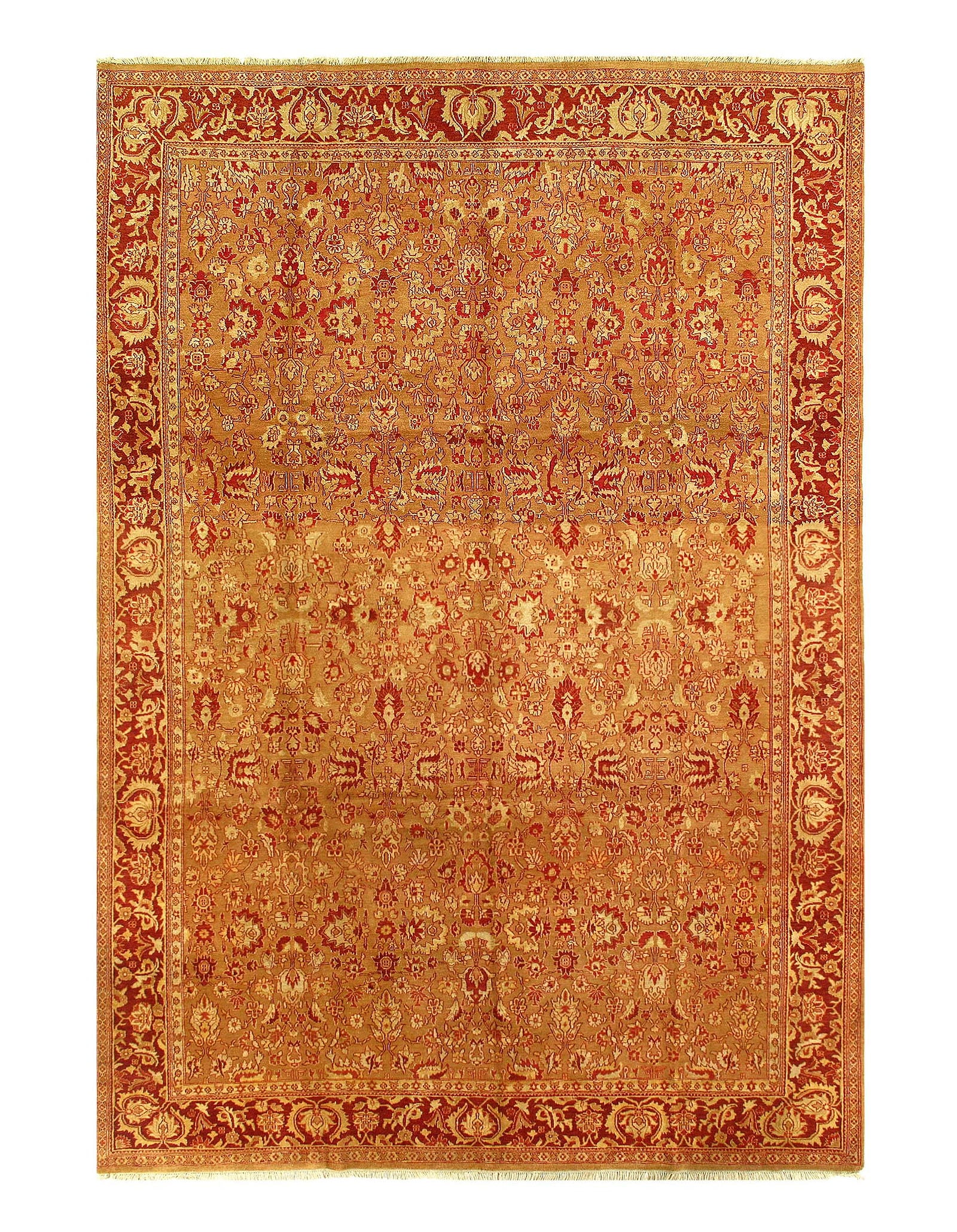 Light Brown Fine Hand knotted Agra rug 9'11'' X 14'3'': Light Brown Fine Hand knotted Agra rug 9'11'' X 14'3'' - New, Agra, Hand-Knotted, Lamb's Wool, 300 -21902- 862.This item is part of our fine auction collection which includes many fine home