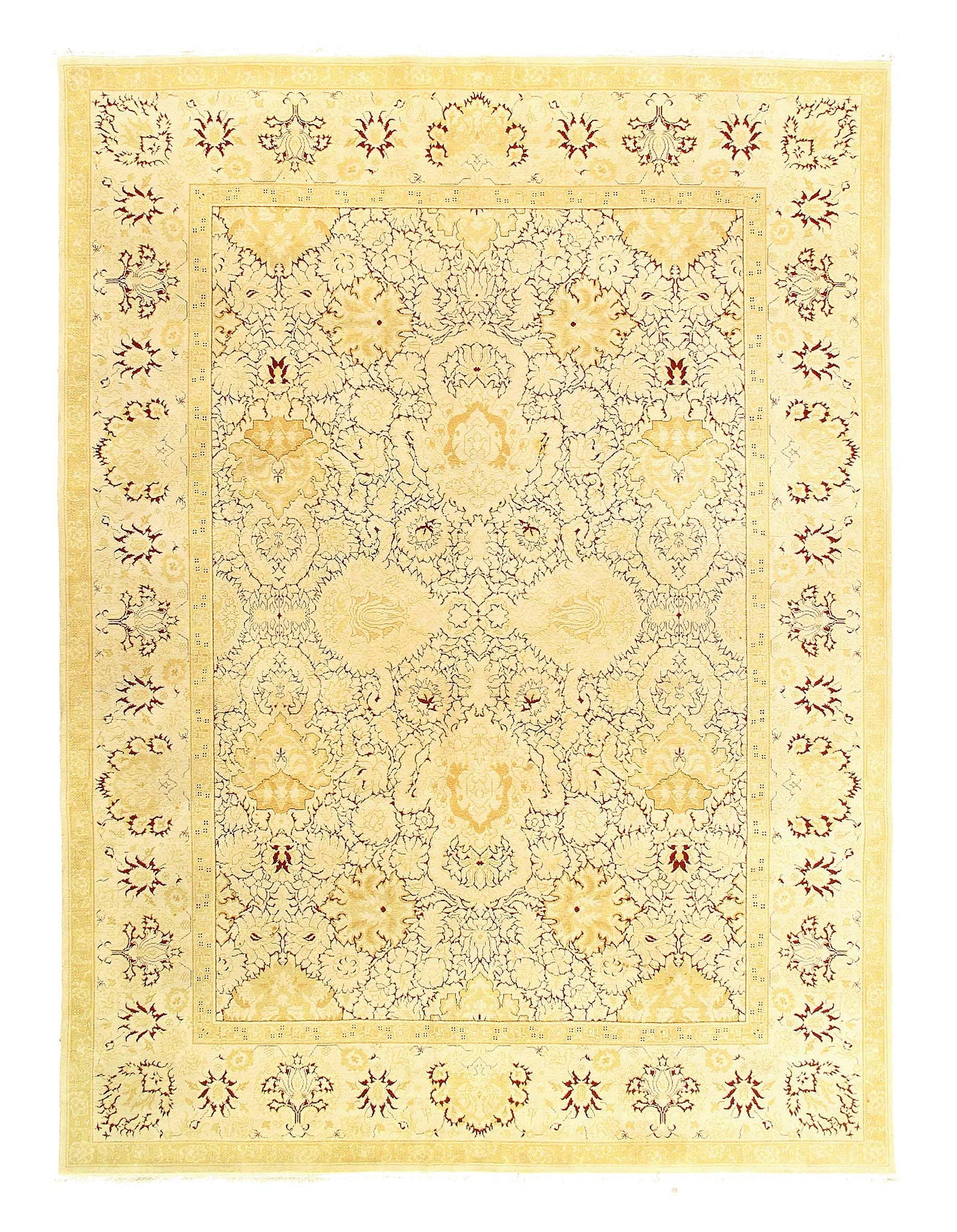 Ivory Fine Hand Knotted Agra rug 9' X 12': Ivory Fine Hand Knotted Agra rug 9' X 12' - New, Agra, Hand-Knotted, Lamb's Wool, 300 -D12008- 862.This item is part of our fine auction collection which includes many fine home accessories including