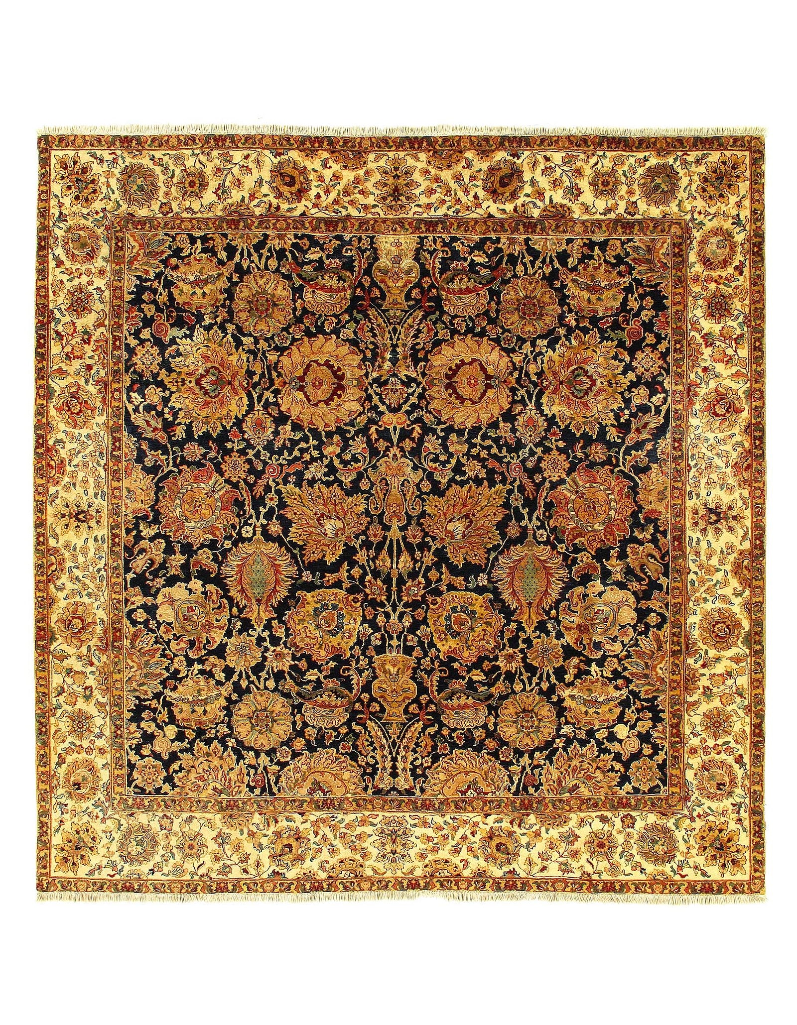Fine Hand Knotted Indian Agra square 8' X 8': Fine Hand Knotted Indian Agra square 8' X 8' - New, Agra, Hand-Knotted, Lamb's Wool, 300 -31503- 862.This item is part of our fine auction collection which includes many fine home accessories