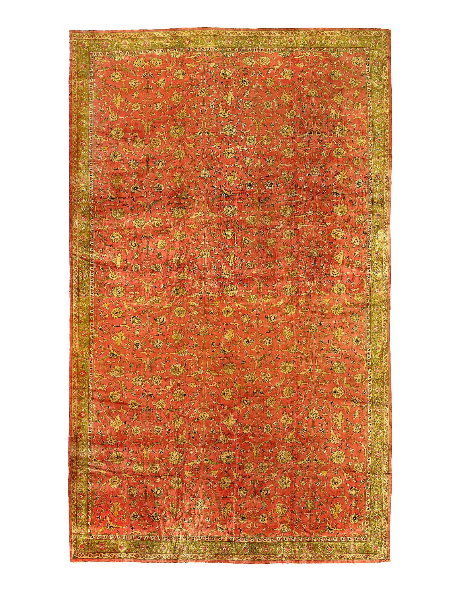 Fine Hand knotted Antique Agra rug 14'9"x25'7" (1 of 5)