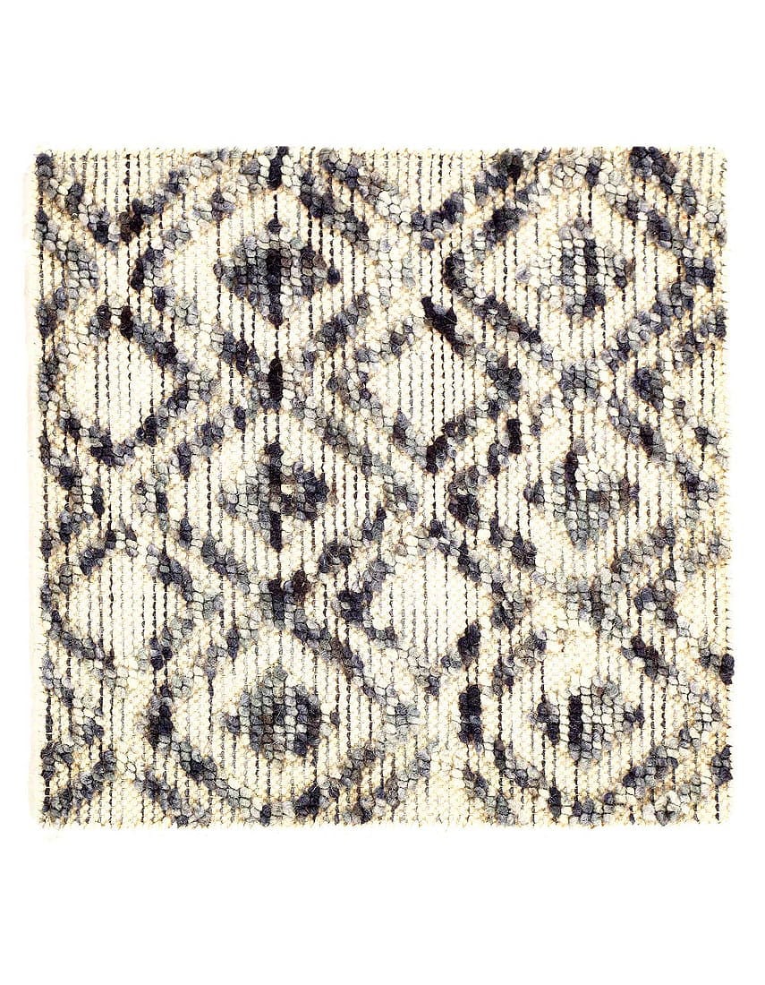 Silver color Pile & Loop Design Rug 2'X 2': Silver color Pile & Loop Design Rug 2'X 2' - NEW, Agra, Hand-Knotted, Lamb's Wool, 300 -D08488- 862.This item is part of our fine auction collection which includes many fine home accessories including