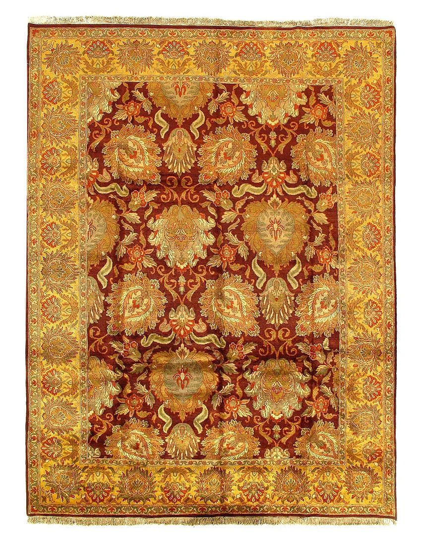 Rust Fine Hand Knotted Augra 9'x 12'1": Rust Fine Hand Knotted Augra 9'x 12'1" - NEW, Agra, Hand-Knotted, Lamb's Wool, 300 -23155- 862.This item is part of our fine auction collection which includes many fine home accessories including anti
