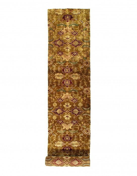 Indian Agra Hand Knotted Runner - 3?5" X 19?3": Indian Agra Hand Knotted Runner - 3?5" X 19?3" - New, Agra, Hand-Knotted, Lamb's Wool, 300 -D10769- 862.This item is part of our fine auction collection which includes many fine home accessories inclu