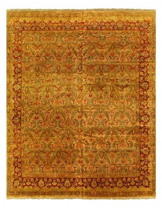 Gold Color Fine Hand Knotted Agra Rug 12' X 15': Gold Color Fine Hand Knotted Agra Rug 12' X 15' - New, Agra, Hand-Knotted, Lamb's Wool, 300 -D03293- 862.This item is part of our fine auction collection which includes many fine home accessories incl