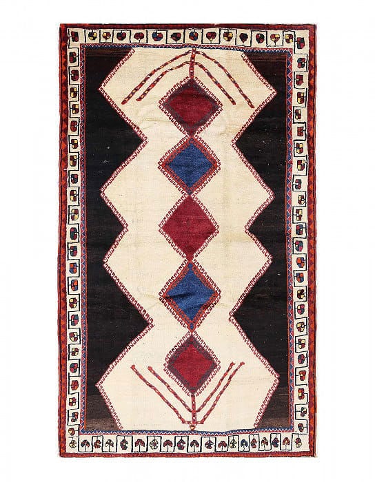Fine Hand knotted Persian Vintage Afshar rug 4'11'' X 8'4'': Fine Hand knotted Persian Vintage Afshar rug 4'11'' X 8'4'' - 1980, Afshar, Hand-Knotted, Lamb's Wool, 300 -D13951- 862.This item is part of our fine auction collection which includes many fine home a