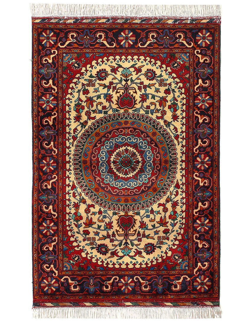 1970s Vintage Afghan Rug 2'8"X 4': 1970s Vintage Afghan Rug 2'8"X 4' - circa 1970, Afghan, Hand-Knotted, Lamb's Wool, 300 -D12293- 862.This item is part of our fine auction collection which includes many fine home accessories including