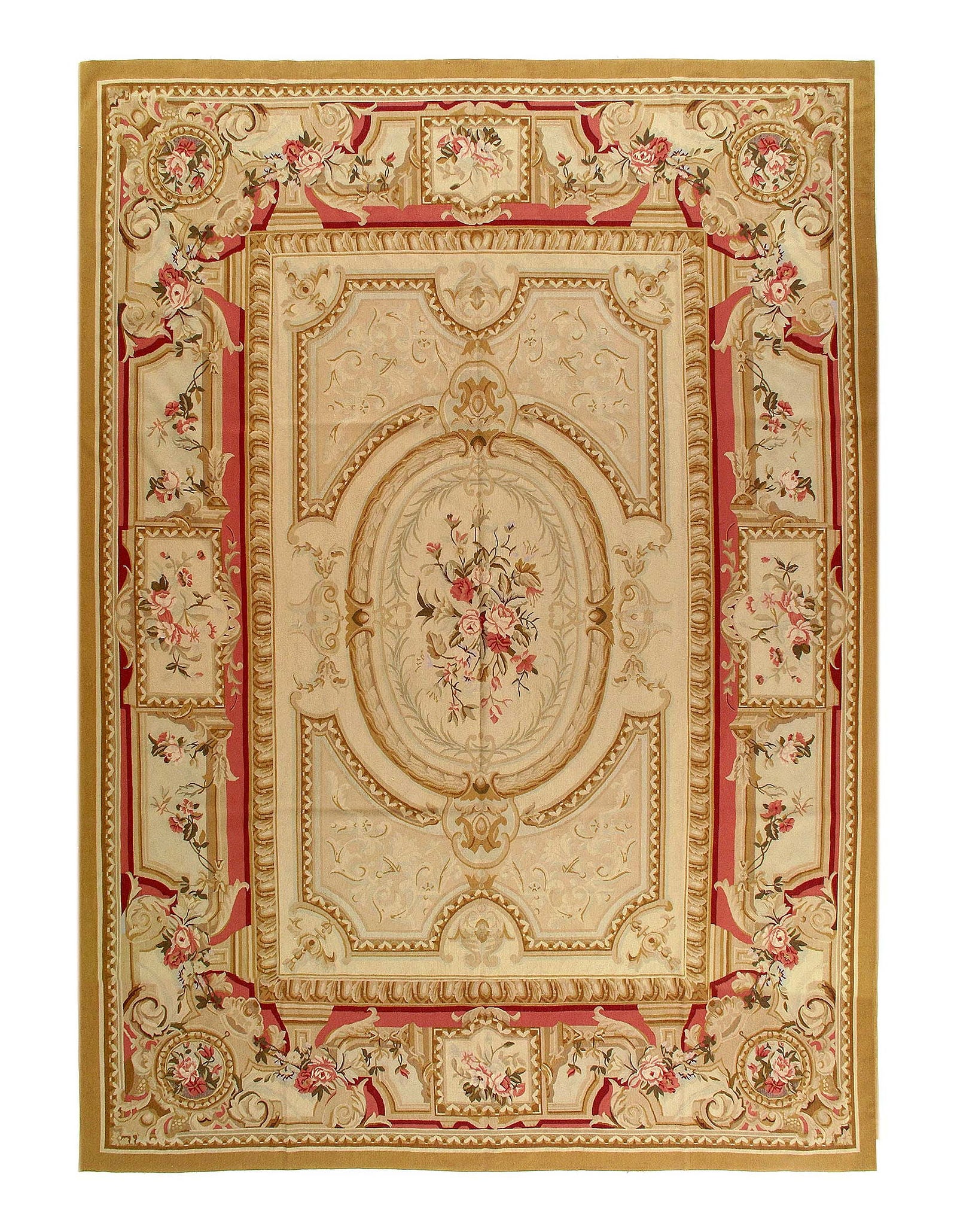 Beige Color Fine Hand Knotted Abusson Rug 10' X 14'2'' (1 of 3)