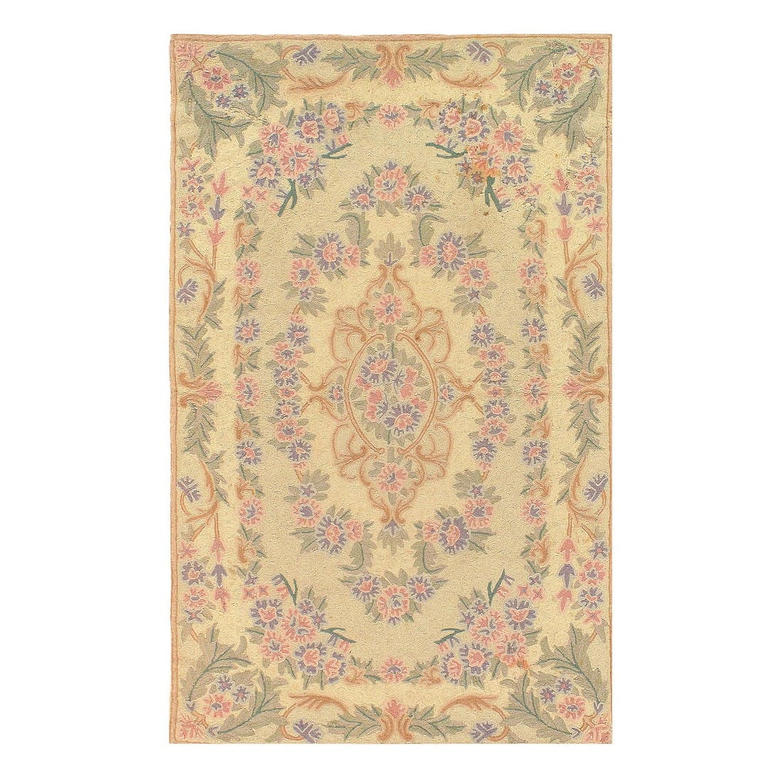 Fine Flat Weave Chinese Aubusson 2'11'' X 4'9'': Fine Flat Weave Chinese Aubusson 2'11'' X 4'9'' - Circa 1980, Abussan, Flatweave, Flat Weave, 300 -D10581- 862.This item is part of our fine auction collection which includes many fine home accessorie