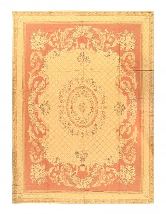 Classic Aubusson Style Rug - 8'4" x 11'7": Classic Aubusson Style Rug - 8'4" x 11'7" - , Abussan, Hand-Woven, Lamb's Wool, 300 -D10821- 862.This item is part of our fine auction collection which includes many fine home accessories including an