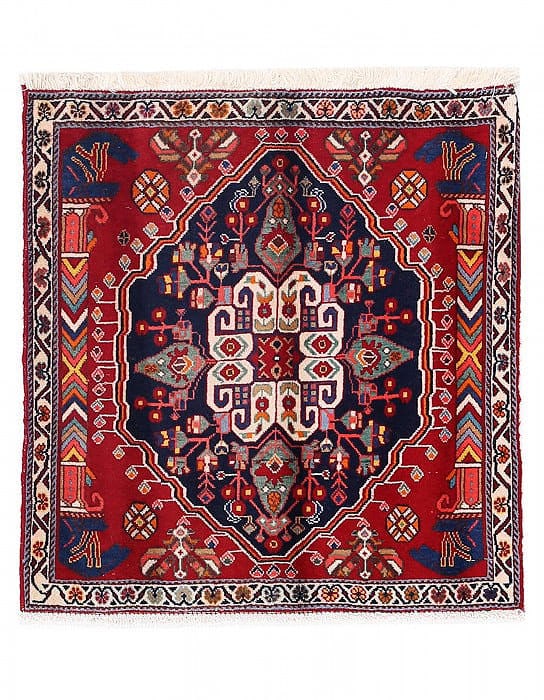 Fine Hand knotted Persian square Abadeh rug 2'X 2': Fine Hand knotted Persian square Abadeh rug 2'X 2' - CIRCA 1980, Abadeh, Hand-Knotted, Lamb's Wool, 300 -D13617- 862.This item is part of our fine auction collection which includes many fine home acce