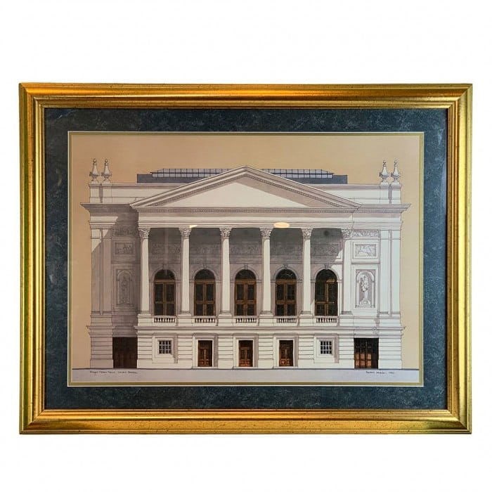 Royal Opera House, Covent Garden London - 28'' X 36'' X 1": Royal Opera House, Covent Garden London - 1970, English, N/A, Glass, 300 -D12166- 862.This item is part of our fine auction collection which includes many fine home accessories including antique rugs,
