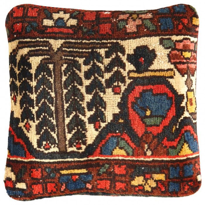 Pasargad Vintage Hand Knotted bakhtiari Rug Pillow: Pasargad Vintage Hand Knotted bakhtiari Rug Pillow - N/A, Bakhtiari, Hand-Woven, Lamb's Wool, 300 -K 209 A- 862.This item is part of our fine auction collection which includes many fine home accessori