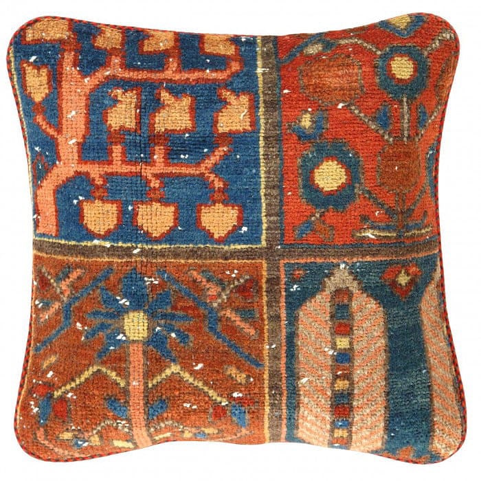 Pasargad Vintage Hand Knotted Farahan Rug Pillow 20": Pasargad Vintage Hand Knotted Farahan Rug Pillow 20" - N/A, Farahan, Hand-Woven, Lamb's Wool, 300 -K 242- 862.This item is part of our fine auction collection which includes many fine home accessories
