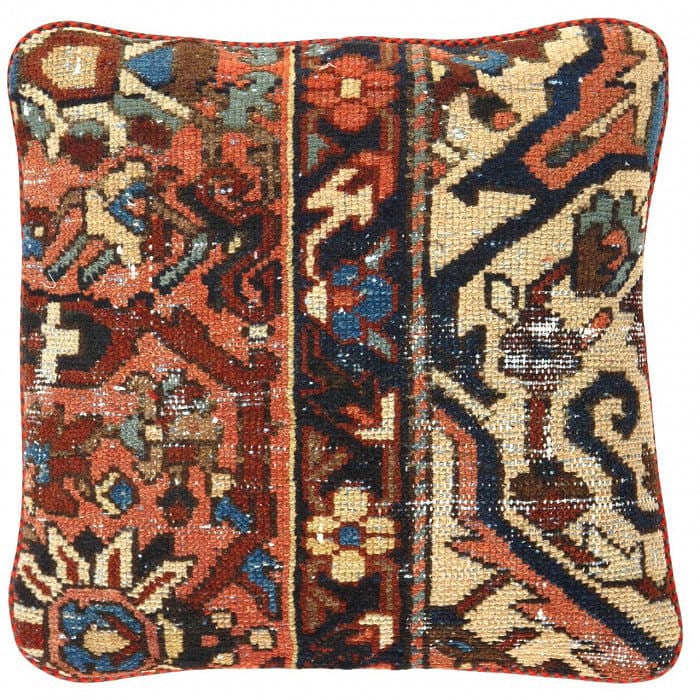 Pasargad Vintage Hand Knotted Farahan Rug Pillow 20": Pasargad Vintage Hand Knotted Farahan Rug Pillow 20" - N/A, Farahan, Hand-Woven, Lamb's Wool, 300 -K 243- 862.This item is part of our fine auction collection which includes many fine home accessories