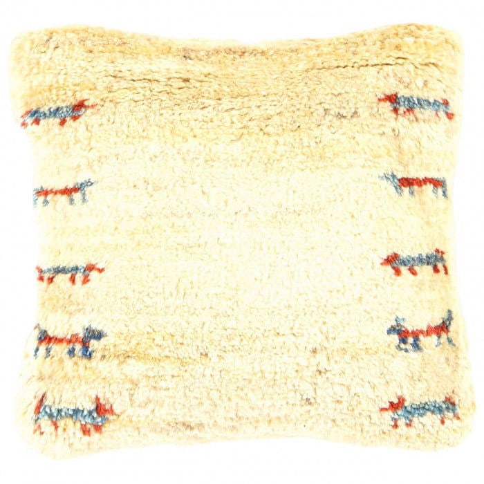 Fine Hand knotted persian Gabbeh pillow 15'' X 15'': Fine Hand knotted persian Gabbeh pillow 15'' X 15'' - New, Gabbeh, Handmade , Lamb's Wool, 300 -PG 114- 862.This item is part of our fine auction collection which includes many fine home accessories i