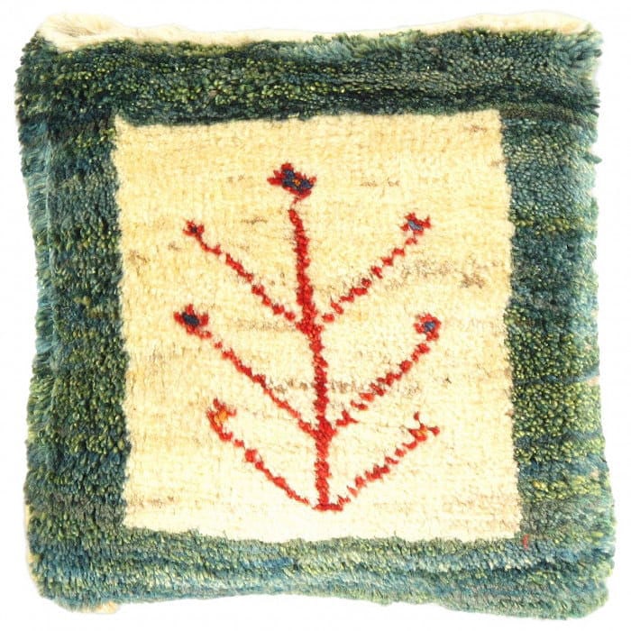 Fine Hand knotted persian Gabbeh pillow 14'' X 14'': Fine Hand knotted persian Gabbeh pillow 14'' X 14'' - New, Gabbeh, Handmade , Lamb's Wool, 300 -PG 115- 862.This item is part of our fine auction collection which includes many fine home accessories i