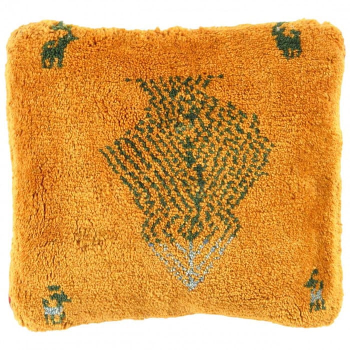Fine Hand knotted Gabbeh pillow 16"X 16": Fine Hand knotted Gabbeh pillow 16"X 16" - N/A, Gabbeh, Hand-Woven, Lamb's Wool, 300 -PG 396- 862.This item is part of our fine auction collection which includes many fine home accessories including a