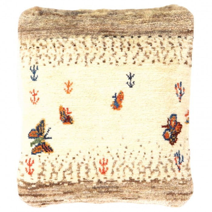 Fine Hand knotted Gabbeh pillow 16"X 17": Fine Hand knotted Gabbeh pillow 16"X 17" - N/A, Gabbeh, Hand-Woven, Lamb's Wool, 300 -PG 414- 862.This item is part of our fine auction collection which includes many fine home accessories including a