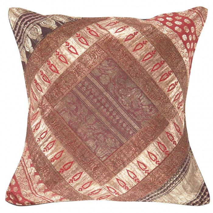 Vintage Sari silk Square Pillow Case 16 ": Vintage Sari silk Square Pillow Case 16 " - N/A, Traditional, Hand-Woven, sari Silk, 300 -pss 147- 862.This item is part of our fine auction collection which includes many fine home accessories includ