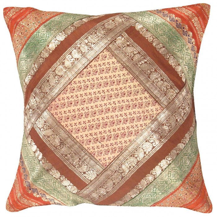 Vintage Sari silk Square Pillow Case 16 ": Vintage Sari silk Square Pillow Case 16 " - N/A, Traditional, Hand-Woven, sari Silk, 300 -Pss 150- 862.This item is part of our fine auction collection which includes many fine home accessories includ