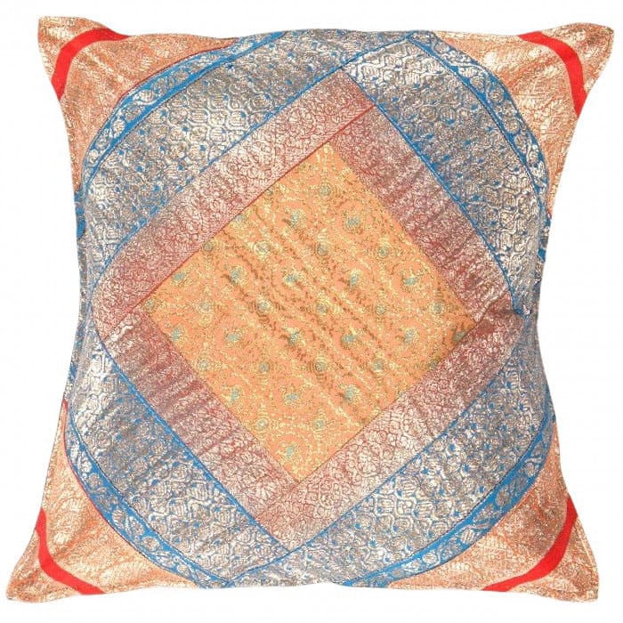 Vintage Sari silk Square Pillow Case 16 ": Vintage Sari silk Square Pillow Case 16 " - N/A, Traditional, Hand-Woven, sari Silk, 300 -PSS 181- 862.This item is part of our fine auction collection which includes many fine home accessories includ