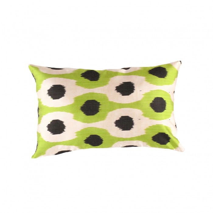 TI 248 Turkish Green Silk Pillow Ikat 16'' X 24'': TI 248 Turkish Green Silk Pillow Ikat 16'' X 24'' - New, Ikat, Hand-made, Pure Silk, 300 -Ti 248- 862.This item is part of our fine auction collection which includes many fine home accessories includi