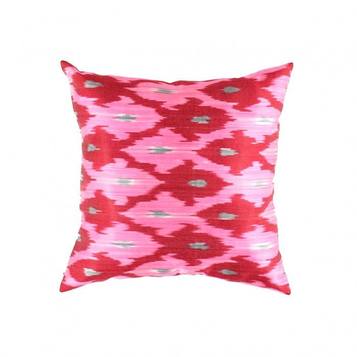 TI 298 Pink Soft Silk Ikat Pillow 20'': TI 298 Pink Soft Silk Ikat Pillow 20'' - New, Ikat, Hand-made, Pure Silk, 300 -TI 298- 862.This item is part of our fine auction collection which includes many fine home accessories including antique 