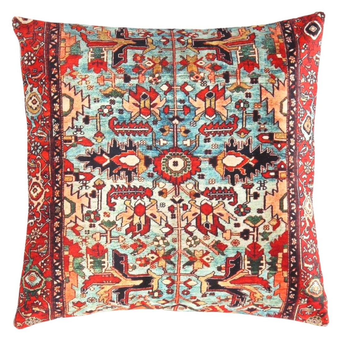 Pasargad velvet Throw Pillow 16'' X 16": Pasargad velvet Throw Pillow 16'' X 16" - N/A, Heriz, Hand-Woven, Velvet Silk, 300 -TIR 60- 862.This item is part of our fine auction collection which includes many fine home accessories including ant