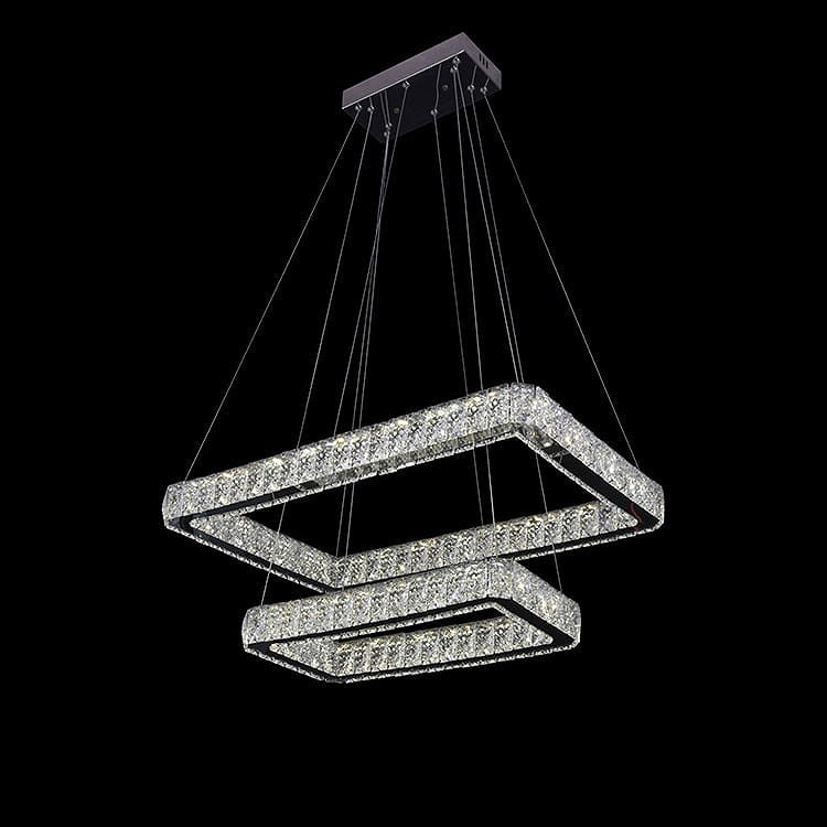 Rectangle Ring Crystal Pendant Lamp Modern Crystal Chandelier Lighting: Rectangle Ring Crystal Pendant Lamp Modern Crystal Chandelier Lighting - 0, Modern, N/A, Steel-Crystal, 300 -PL3604- 862.This item is part of our fine auction collection which includes many fine home 
