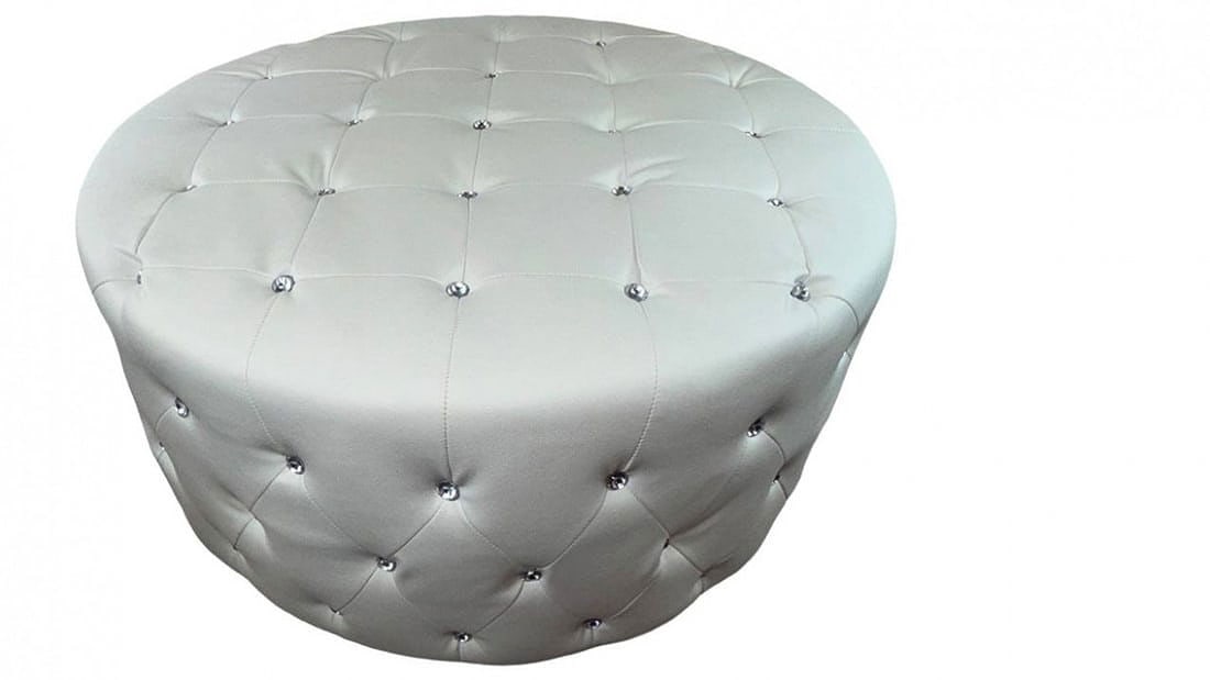 Pasargad Fine April Chesterfield Ottoman: Pasargad Fine April Chesterfield Ottoman - New, Casual, N/A, PU-Leather, 300 -PF0020- 862.This item is part of our fine auction collection which includes many fine home accessories including antique r