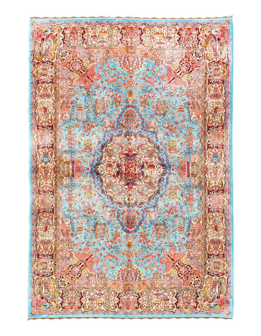 Persian Qum Design Rug 3'3"X 5': Persian Qum Design Rug 3'3"X 5' - NEW, Qum, Machine-Made, V. Silk, 300 -D15665- 862.This item is part of our fine auction collection which includes many fine home accessories including antique rugs, v