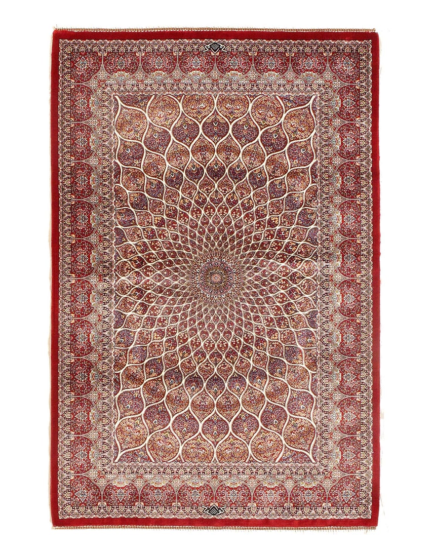 Persian Qum Design Rug 2'7"X 4': Persian Qum Design Rug 2'7"X 4' - NEW, Qum, Machine-Made, V. Silk, 300 -D15693- 862.This item is part of our fine auction collection which includes many fine home accessories including antique rugs, v