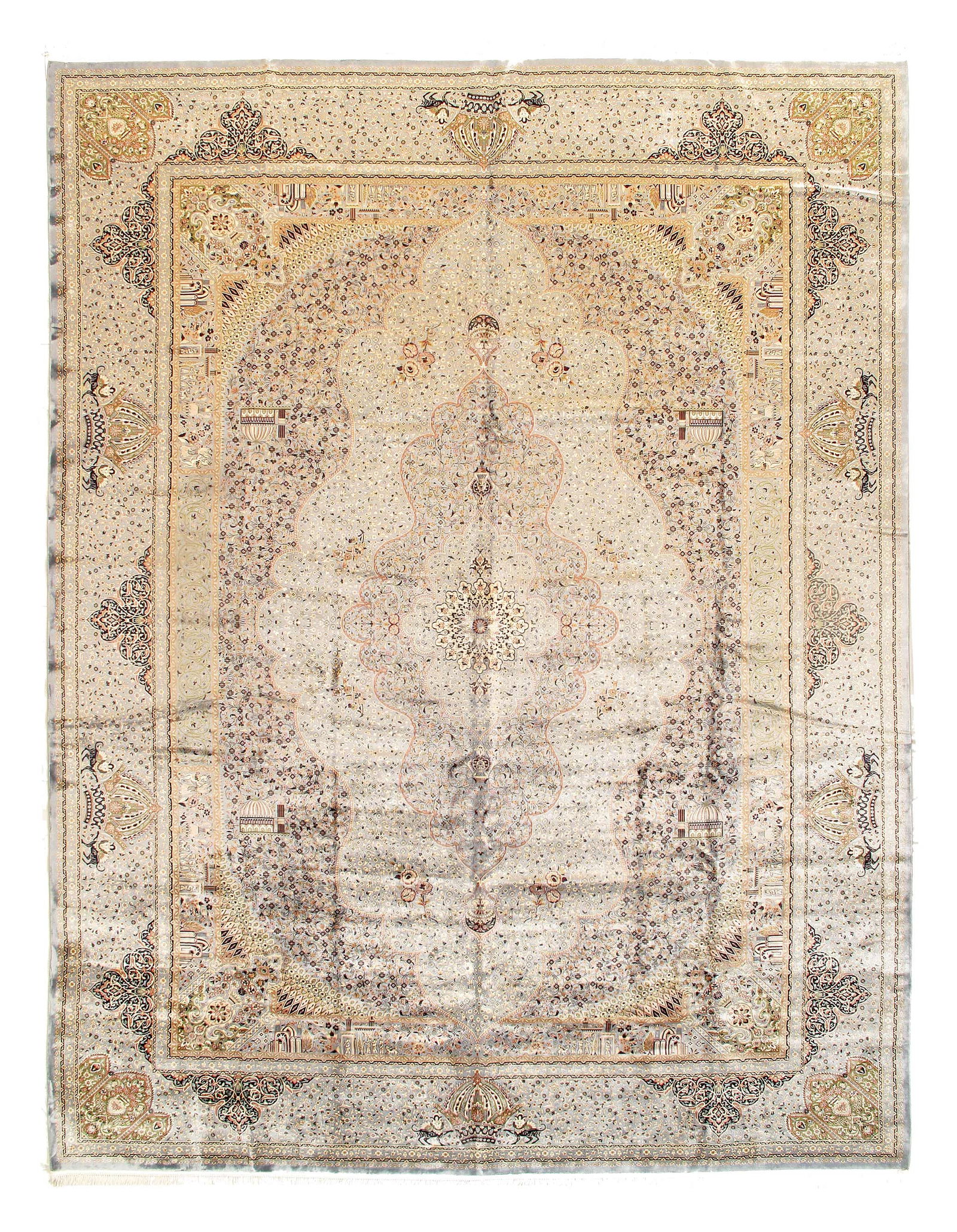 Persian Tabriz Design Rug 10'X 13': Persian Tabriz Design Rug 10'X 13' - NEW, Tabriz, Machine-Made, V. Silk, 300 -D15690- 862.This item is part of our fine auction collection which includes many fine home accessories including antique r