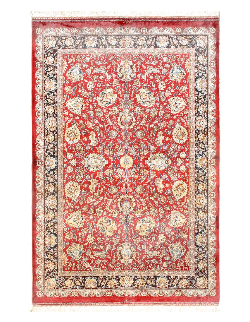 Persian Qum Design Rug 3'4"X 5': Persian Qum Design Rug 3'4"X 5' - NEW, Qum, Machine-Made, V. Silk, 300 -D15662- 862.This item is part of our fine auction collection which includes many fine home accessories including antique rugs, v