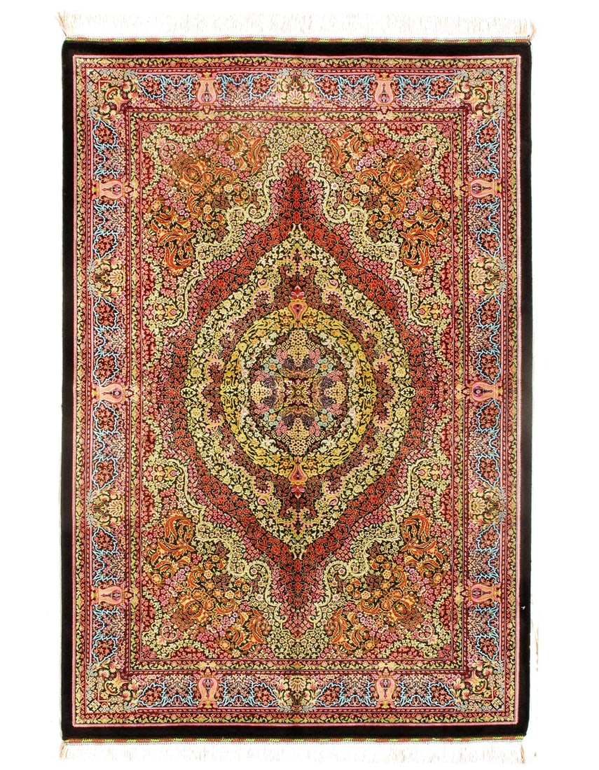 Persian Qum Design Rug 3'3"X 5': Persian Qum Design Rug 3'3"X 5' - NEW, Qum, Machine-Made, V. Silk, 300 -D15630- 862.This item is part of our fine auction collection which includes many fine home accessories including antique rugs, v