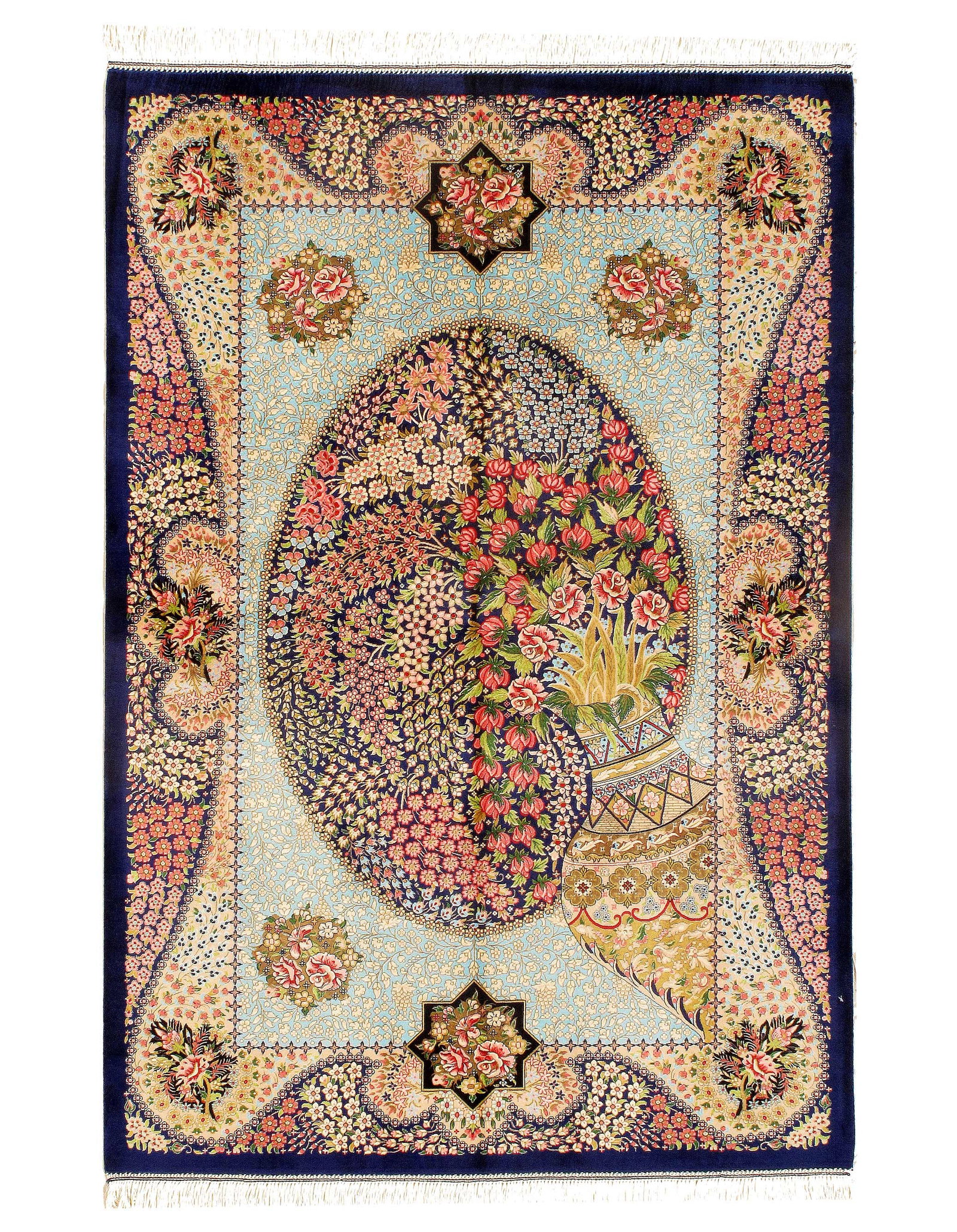 Persian Qum Design Rug 3'3"X 5': Persian Qum Design Rug 3'3"X 5' - NEW, Qum, Machine-Made, V. Silk, 300 -D15601- 862.This item is part of our fine auction collection which includes many fine home accessories including antique rugs, v